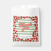 Groene witte strepen Bedankt Red Strawberry Party Bedankzakje (Voorkant)