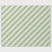 Groene Witte Strepen Bloem Bruiloft Inpakpapier (Vlak)