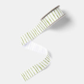 Groene Witte Strepen Bruiloft Grosgrain Lint (Achterkant)