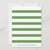 Groene witte strepen en kleurrijke boeket bruiloft kaart (Achterkant)