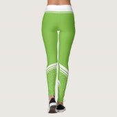 Groene witte strepen en moderne meisjes leggings (Achterkant)