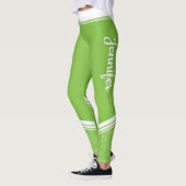 Groene witte strepen en moderne meisjes leggings (Links)