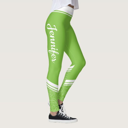 Groene witte strepen en moderne meisjes leggings (Rechts)