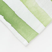 Groene witte strepen fleece deken (Hoek)