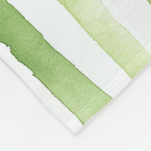 Groene witte strepen fleece deken (Hoek)