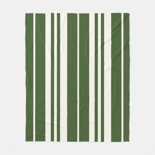Groene witte strepen fleece deken (Voorkant)