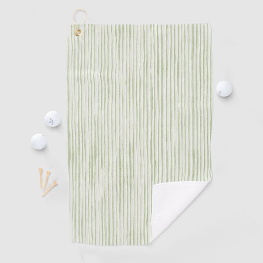 Groene Witte Strepen Golfhanddoek (Insitu)