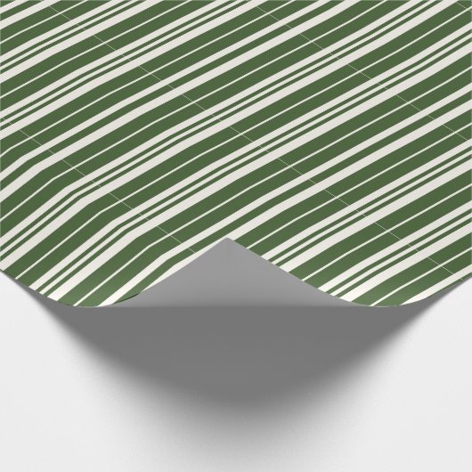 Groene witte strepen Kustkust Cadeaupapier (Hoek)