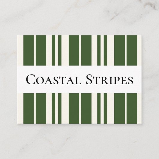 Groene witte strepen Kustkust Visitekaartje (Voorkant)