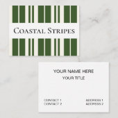 Groene witte strepen Kustkust Visitekaartje (Voorkant / Achterkant)
