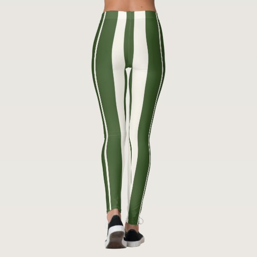 Groene witte strepen leggings (Achterkant)