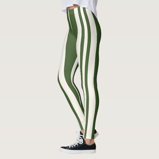 Groene witte strepen leggings (Links)