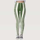 Groene witte strepen leggings (Voorkant)