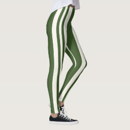 Groene witte strepen leggings