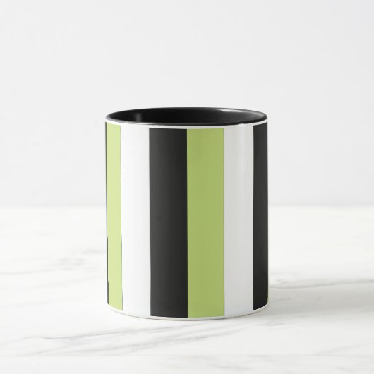 Groene witte strepen mok (Midden)