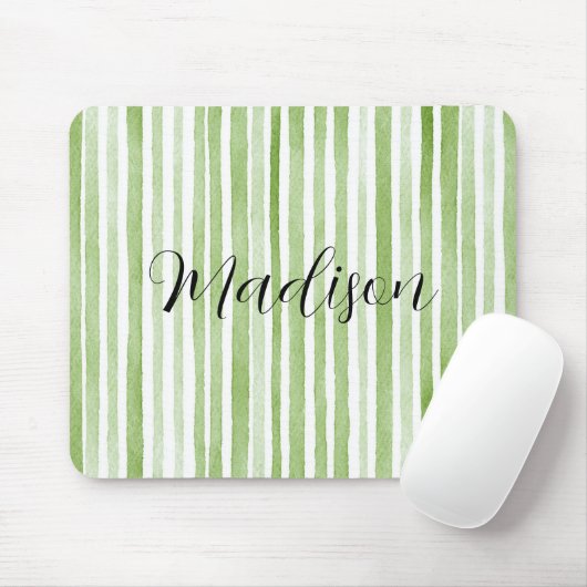 Groene Witte Strepen Muismat (Met muis)