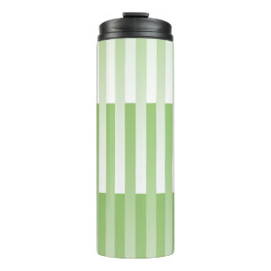 Groene Witte Strepen Patroon Thermosbeker