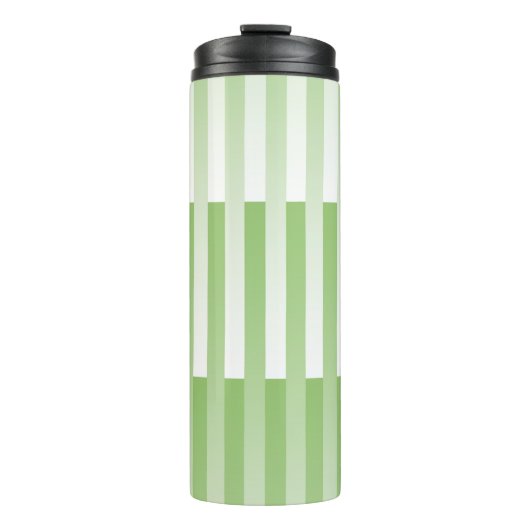 Groene Witte Strepen Patroon Thermosbeker (Voorkant)