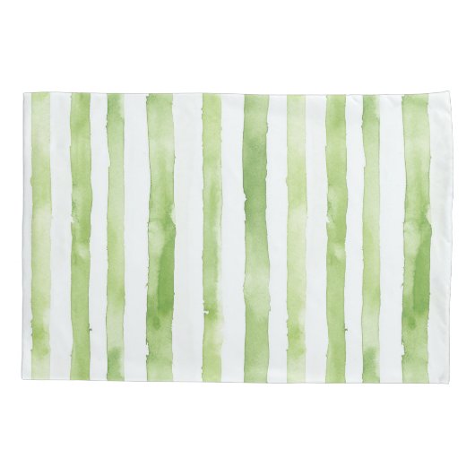 Groene Witte Strepen Roze Flamingo Beach Kussensloop (Achterkant-Links)