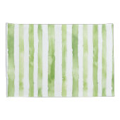 Groene Witte Strepen Roze Flamingo Beach Kussensloop (Achterkant-Rechts)