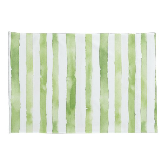 Groene Witte Strepen Roze Flamingo Beach Kussensloop (Achterkant-Rechts)