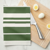 Groene witte strepen theedoek (Quarter Fold)