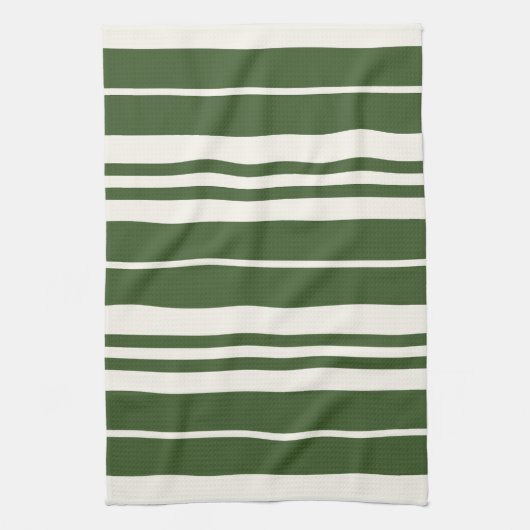 Groene witte strepen theedoek (Verticaal)