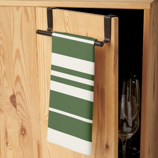 Groene witte strepen theedoek (Derde Gevouwen)