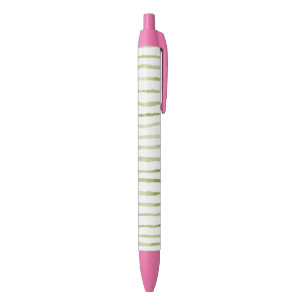 Groene Witte Strepen   Zwarte Inkt Pen