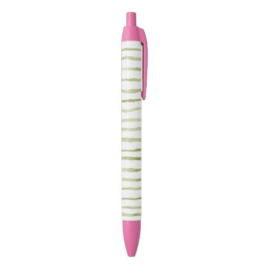 Groene Witte Strepen Zwarte Inkt Pen (Achterkant (Verticaal))