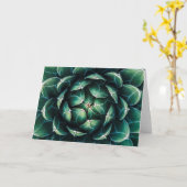 Groene & Witte Succulent Kaart (Gele Bloem)