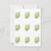 Groene Witte Tropische Palm Bladeren Patronen Huwe Kaart (Achterkant)