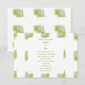 Groene Witte Tropische Palm Bladeren Patronen Huwe Kaart (Voorkant / Achterkant)