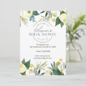 Groene & Witte Tuin Blooms Vrijgezellenfeest Kaart (Staand voorkant)