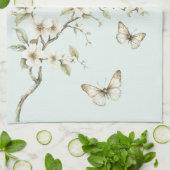 Groene Witte Tulp Bloemen Bruidsdouche Theedoek (Gevouwen)