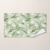 Groene Witte Tulp Bloemen Bruidsfeest Bad Handdoek (Handdoek)