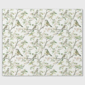 Groene Witte Tulp Bloemen Bruiloft Feest Cadeaupapier (Vlak)