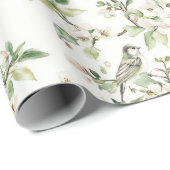 Groene Witte Tulp Bloemen Bruiloft Feest Cadeaupapier (Rol Hoek)