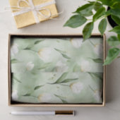 Groene Witte Tulp Bloemen Bruiloft Feest Tissuepapier (Geschenk)
