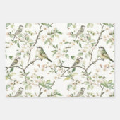 Groene Witte Tulp Bloemen Bruiloftsdouche Inpakpapier Vel (Voorkant 3)