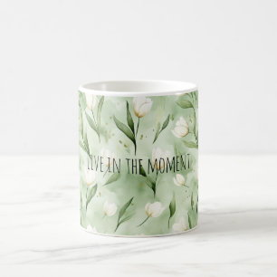 Groene Witte Tulp Bloemen Koffiemok