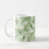 Groene Witte Tulp Bloemen Koffiemok (Links)