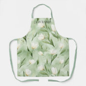 Groene Witte Tulp Bloemen Schort (Voorkant)