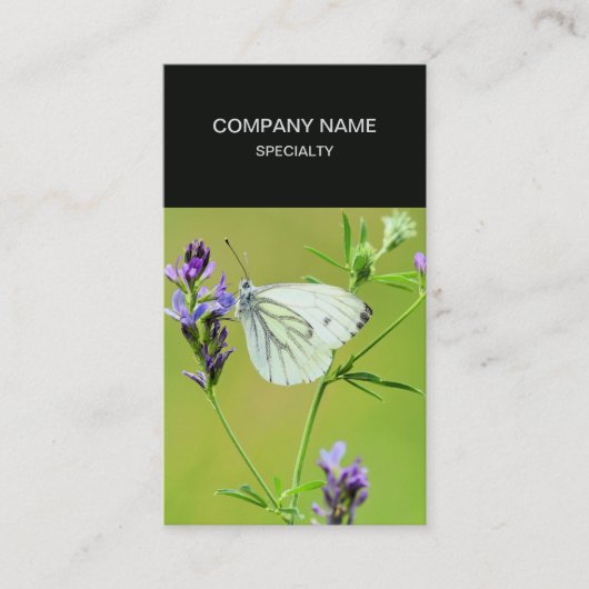 Groene witte veinvlinder visitekaartje (Voorkant)