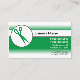 Groene witte vervagen schaar visitekaartjes