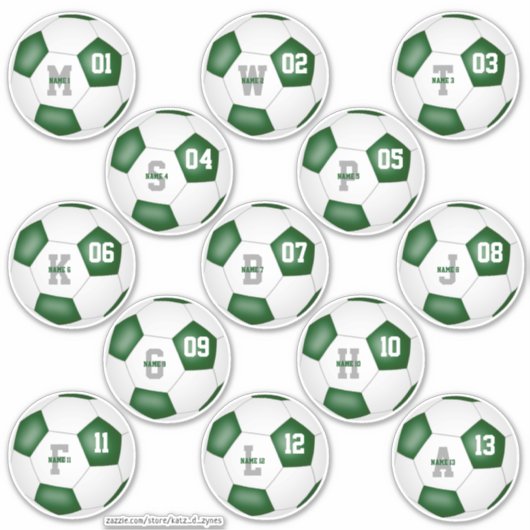 groene witte voetbalwedstrijd einde seizoen 13 sticker (Voorkant)