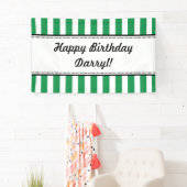 Groene witte vogelbanner stripes spandoek (Insitu)