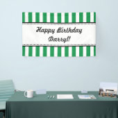 Groene witte vogelbanner stripes spandoek (Beurs)