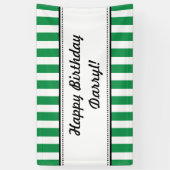 Groene witte vogelbanner stripes spandoek (Verticaal)