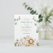 Groene witte waterverf baby shower ansichtkaart briefkaart (Staand voorkant)